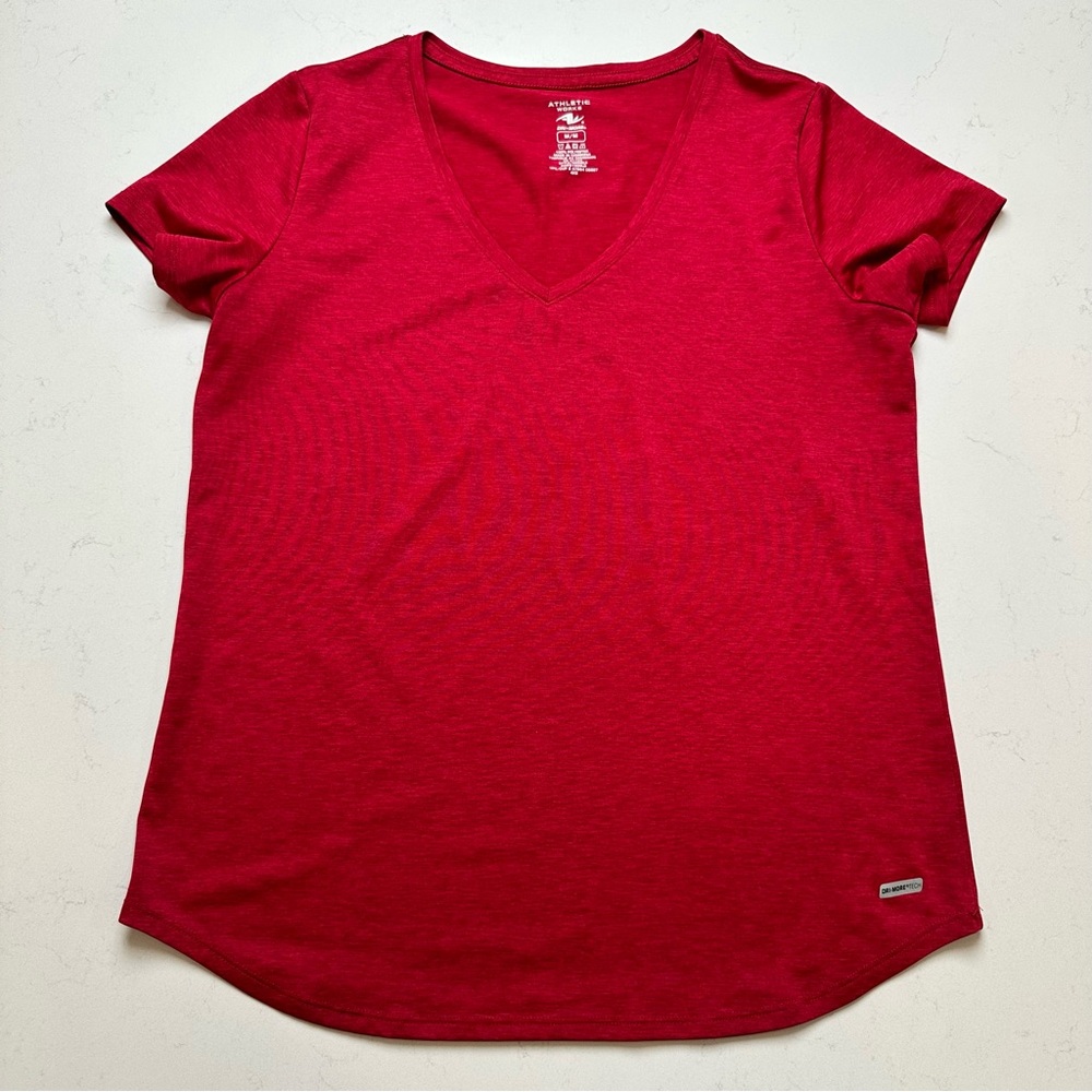 Athletic Works Women's Vivid Red V-Neck Tee